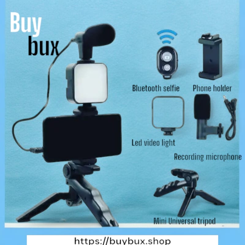 GoViral Vlogging Kit With Video Making, Mic, Mini Vlog Tripod Stand, Microphone, LED Light & Phone H